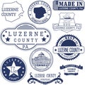 Generic stamps and signs of Luzerne county, PA Royalty Free Stock Photo