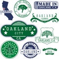 Generic stamps and signs of Oakland city, CA