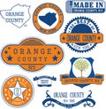 Generic stamps and signs of Orange county, NY Royalty Free Stock Photo
