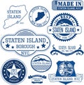 Generic stamps and signs of Staten Island borough, NYC Royalty Free Stock Photo