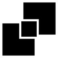 Generic symbol with overlapping squares. Conceptual icon for uni
