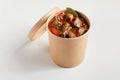 Generic unlabelled tub of takeaway beef stew