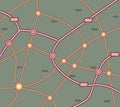 Generic vector road map with highways an local roads