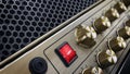 Generic vintage guitar amplifier detail. 3D illustration Royalty Free Stock Photo