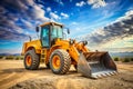 Generic wheel loader, isolated on natural background Royalty Free Stock Photo