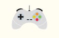 Generic white gamepad illustration in flat design style. For web icons, app interfaces, or as a design element for digital Royalty Free Stock Photo