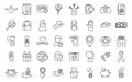 Generosity icons set outline vector. Food donate