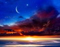 Generous Ramadan . New moon. Prayer time. Royalty Free Stock Photo