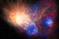 Genesis big bang explosion in the outer scape galaxy Elements of this image furnished by NASA Royalty Free Stock Photo