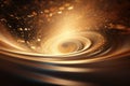 Genesis, creation of the world. Abstract fractal background for creative design, gold and black Royalty Free Stock Photo