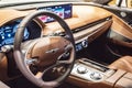 Genesis luxurious interior steering wheel.