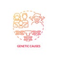 Genetic causes red gradient concept icon