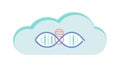 Genetic cloud data: Bioinformatics and DNA sequencing storage, vector design Generative AI Royalty Free Stock Photo