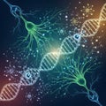 Genetic code and nervous system interaction Royalty Free Stock Photo