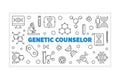 Genetic Counselor outline banner. Vector concept illustration