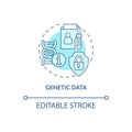 Genetic data turquoise concept icon