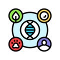 genetic diversity cryptogenetics color icon vector illustration