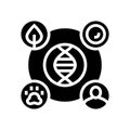 genetic diversity cryptogenetics glyph icon vector illustration