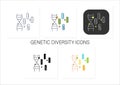 Genetic diversity icons set