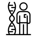 Genetic engineer icon, outline style Royalty Free Stock Photo