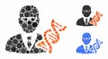 Genetic engineer Mosaic Icon of Round Dots Royalty Free Stock Photo