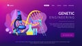 Genetic engineering concept landing page. Royalty Free Stock Photo