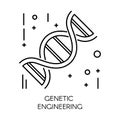 Genetic engineering, DNA molecule isolated outline icon Royalty Free Stock Photo