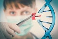 Genetic engineering and gene manipulation concept Royalty Free Stock Photo