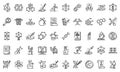 Genetic engineering icons set, outline style