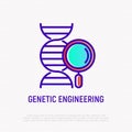 Genetic engineering thin line icon