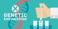 Genetic engineering vector banner illustration Royalty Free Stock Photo