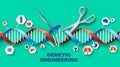 Genetic engineering vector medical poster with DNA