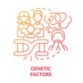 Genetic factors red gradient concept icon