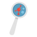 Genetic magnify glass icon, flat style Royalty Free Stock Photo
