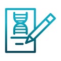 Genetic pencil study laboratory science and research gradient style icon