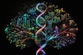 genetic programming in action, with various algorithms running and generating new solutions