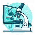 Genetic Research and DNA Analysis on Computer Screen Royalty Free Stock Photo