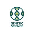 Genetic research double helix nucleic acid laboratory logo concept design Royalty Free Stock Photo