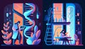 Genetic scientists in the lab. Genome and DNA code science research. Generative AI.