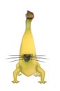 Genetically modified banana with legs and whiskers Royalty Free Stock Photo