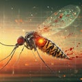 genetically modified macro closeup of nano robot engineered weapon mosquito in action concept design