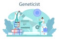 Geneticist concept. Medicine and science technology. Scientist work