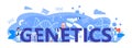Geneticist concept vector for header website. Innovation, scientific research and online studying. Chemistry, medicine researchers