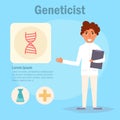 Geneticist Vector. Cartoon. Isolated