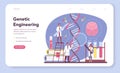 Geneticist web banner or landing page. Engineering and science