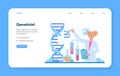 Geneticist web banner or landing page. Medicine and science