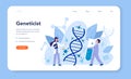 Geneticist web banner or landing page. Medicine and science