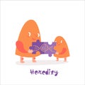 Genetics character icon. Heredity funny pictogram in modern style