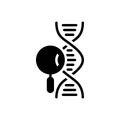 Black solid icon for Genetics, dna and molecule