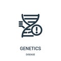 genetics icon vector from disease collection. Thin line genetics outline icon vector illustration. Linear symbol for use on web